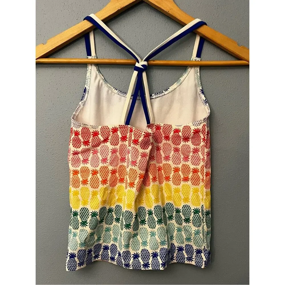 Boden Rainbow Pineapple Print Tankini Top